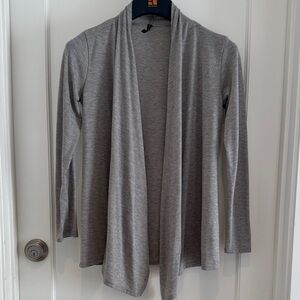 Gray Open Front Women's Knit Drape Sweater -SM